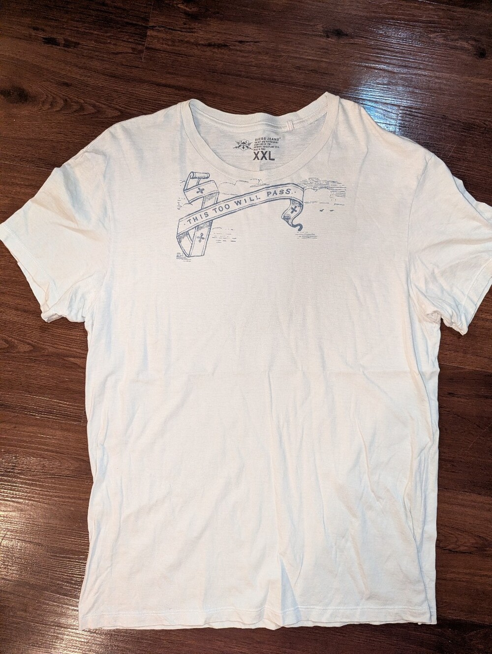 Guess Vintage 2000s "This Too Will Pass" T-shirt Men's 2XL - Picture 6 of 7